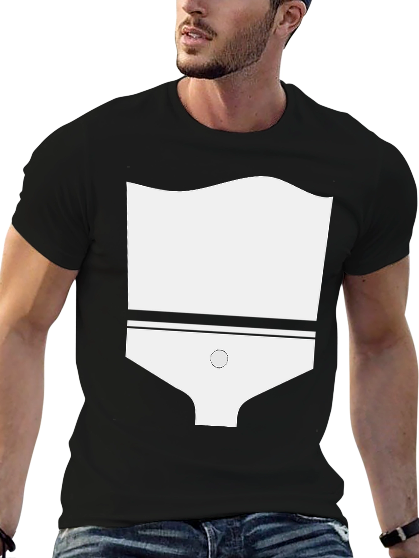 Funny White Underwear Graphic Mens Black T-Shirt
