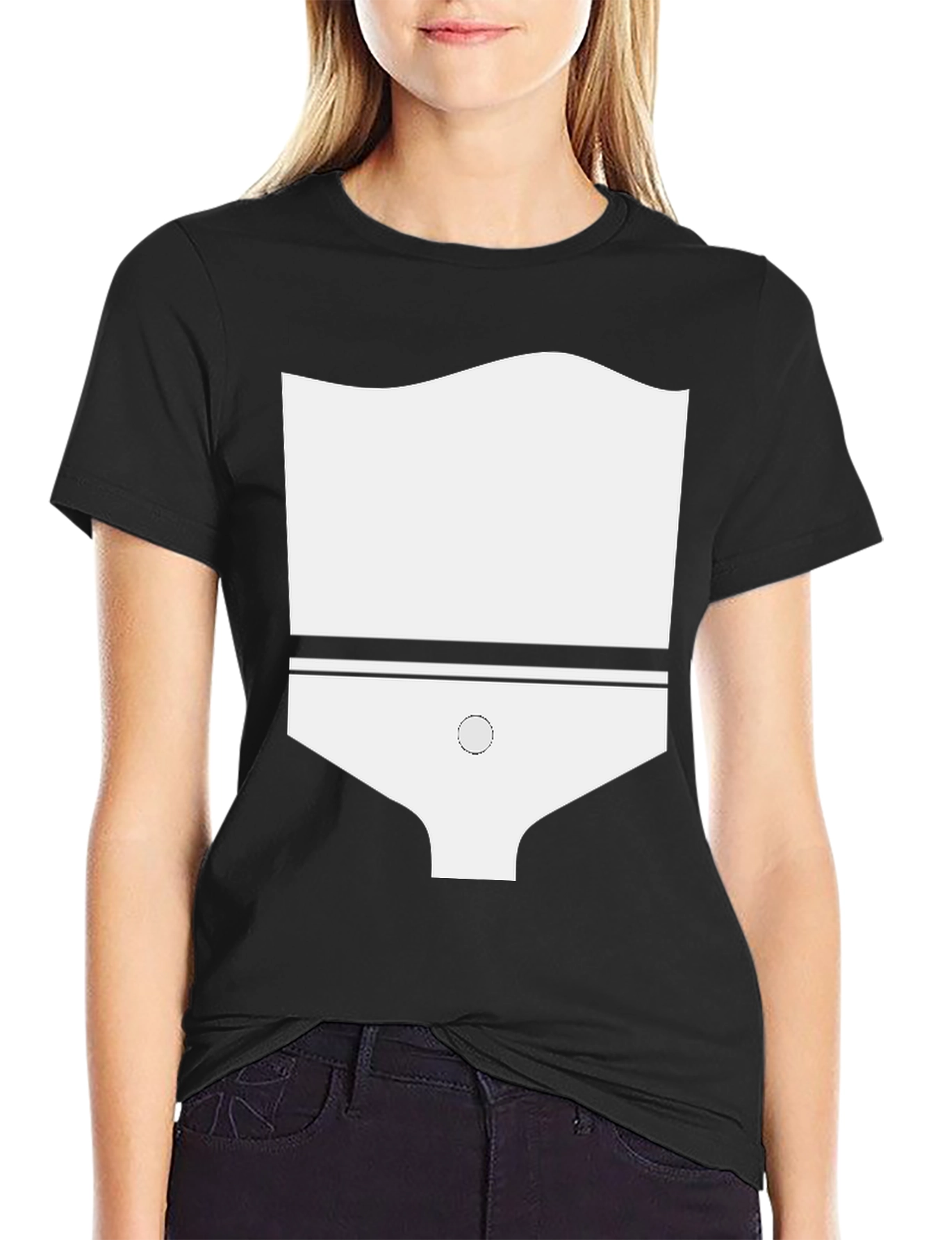 Funny White Underwear Graphic Mens Black T-Shirt