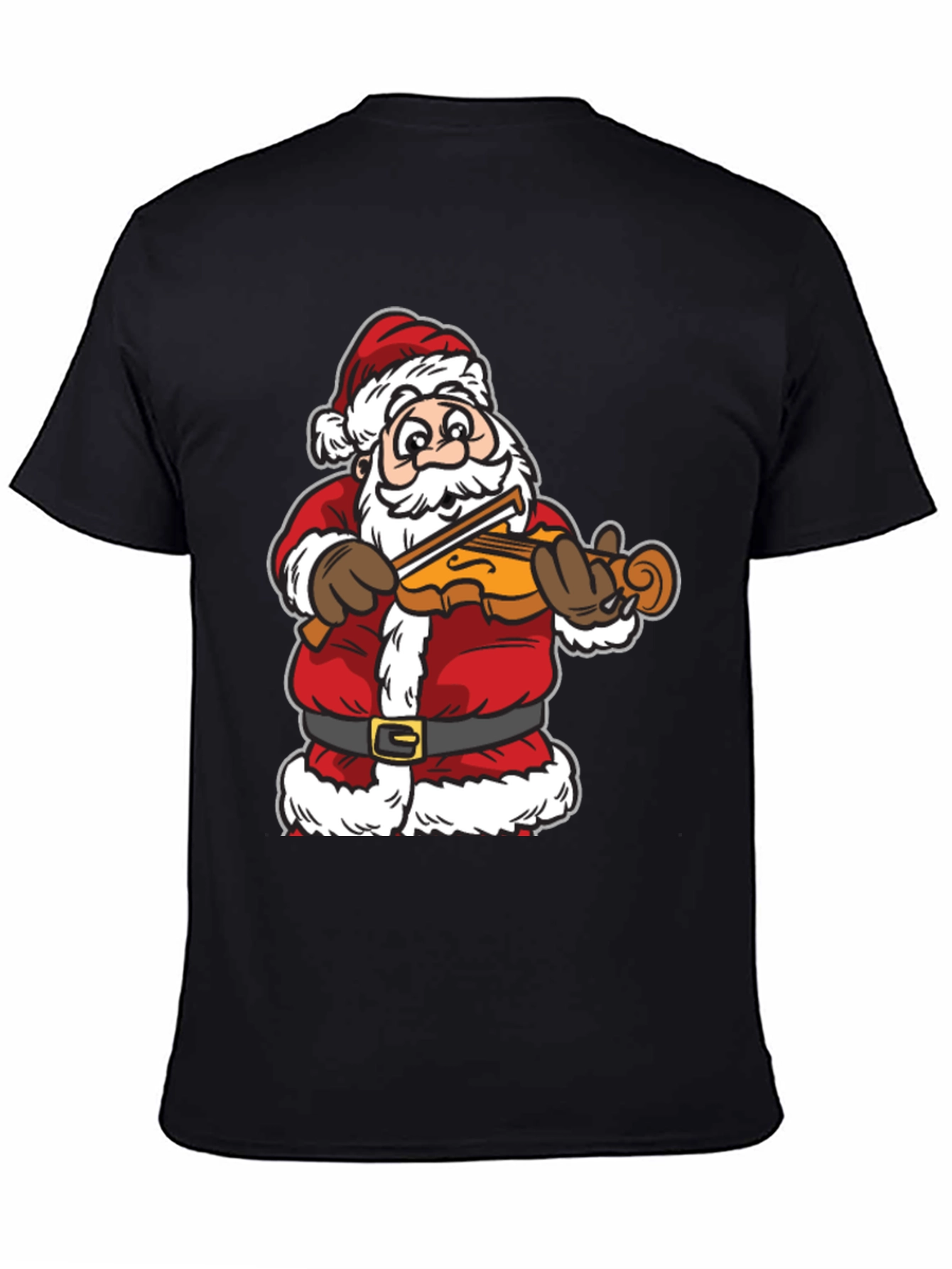 Santa Playing Violin T-Shirt - Holiday Cheer