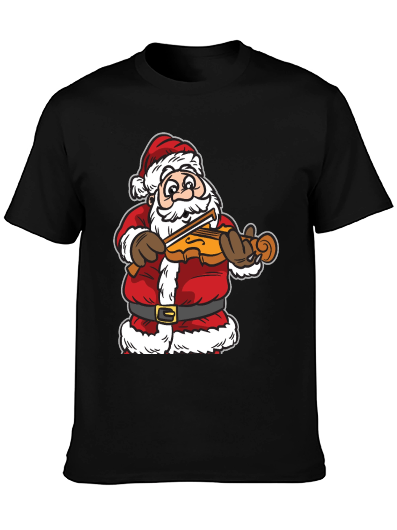 Santa Playing Violin T-Shirt - Holiday Cheer