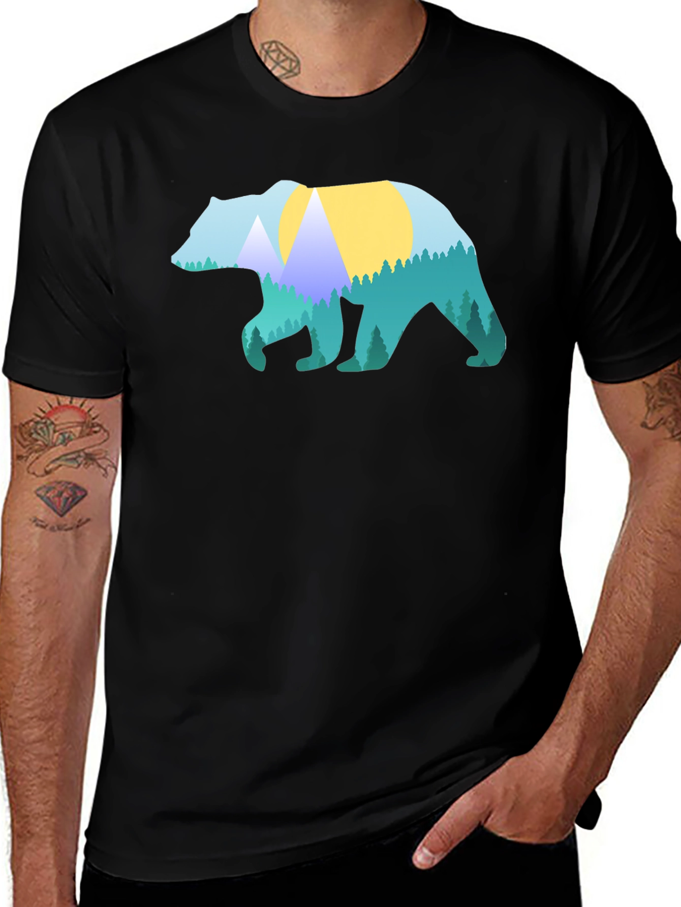 Nature Bear Graphic T-Shirt