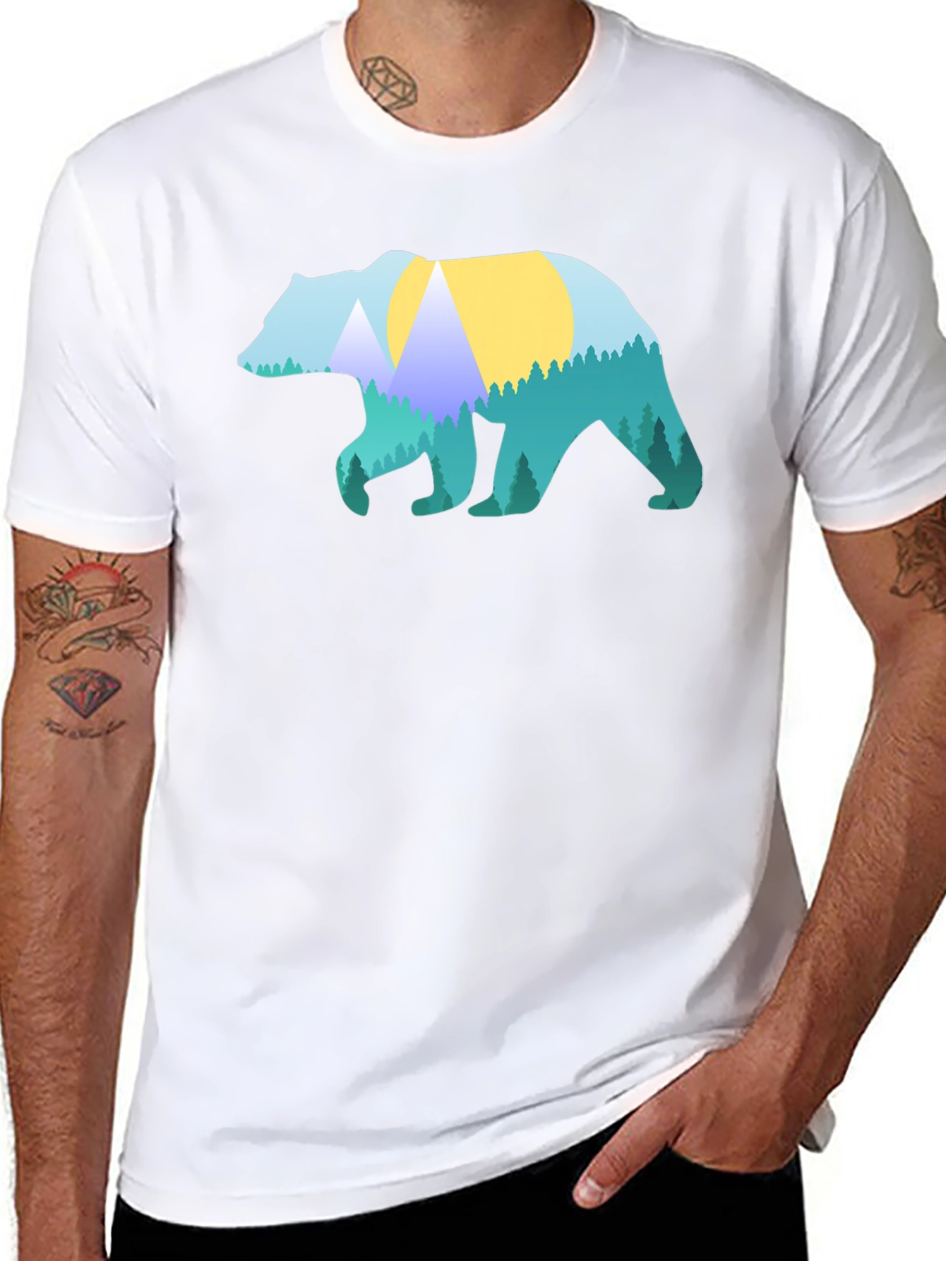 Nature Bear Graphic T-Shirt