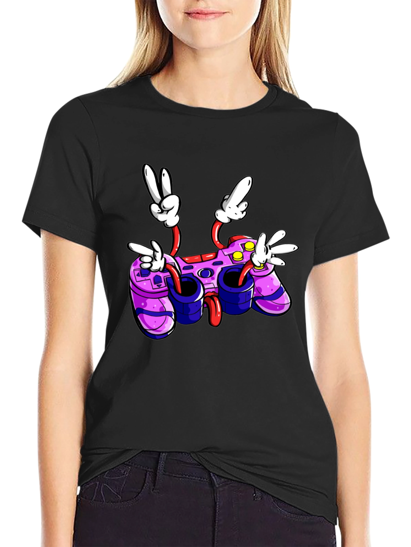 Cartoon Game Controller T-Shirt - Gamer Style
