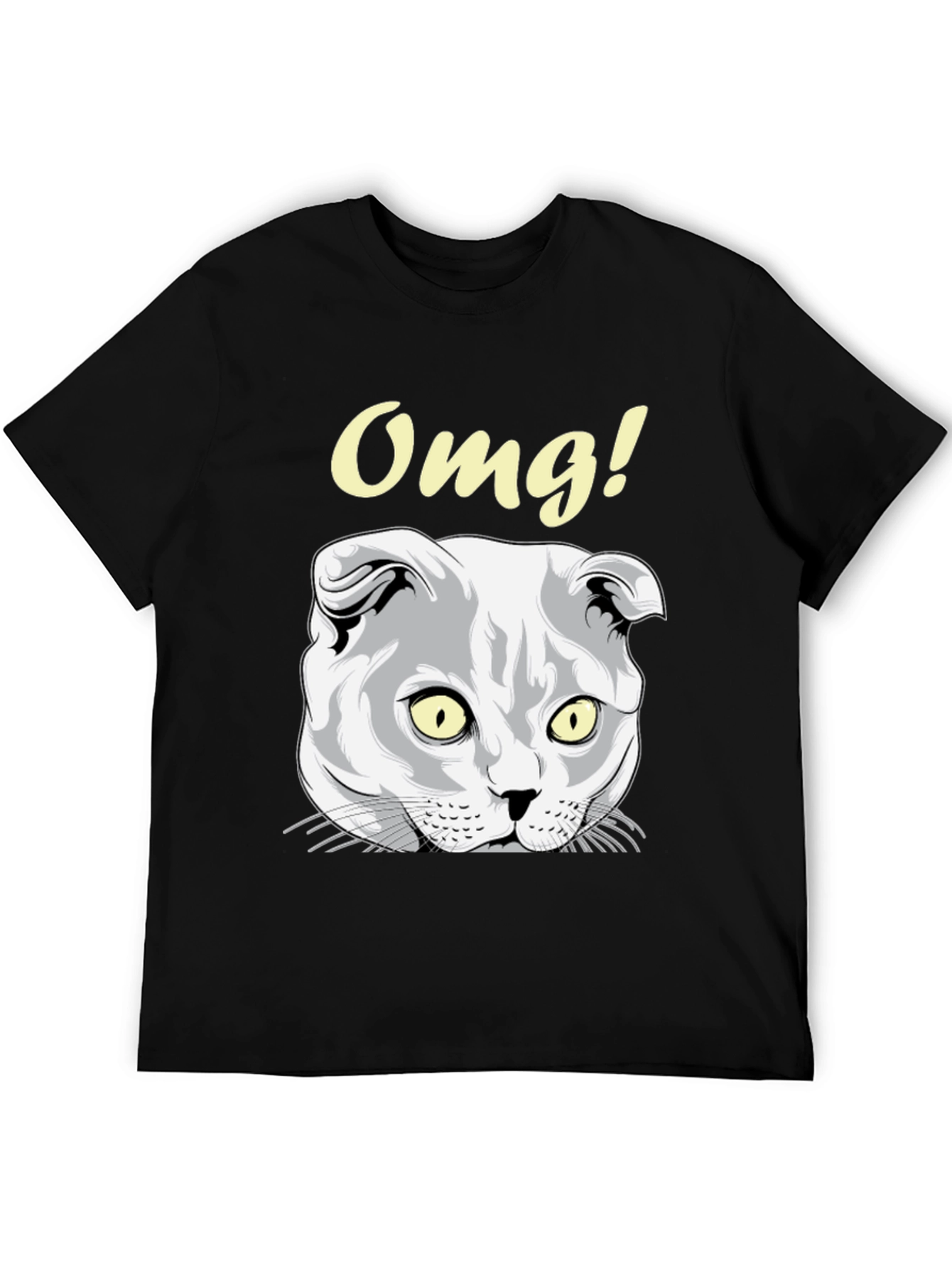 OMG Cat Graphic Tee - Unisex Black T-Shirt