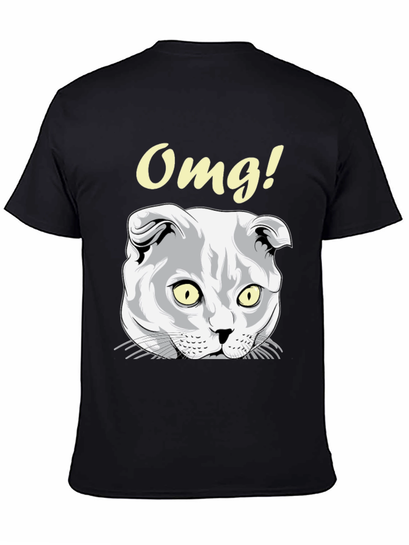 OMG Cat Graphic Tee - Unisex Black T-Shirt