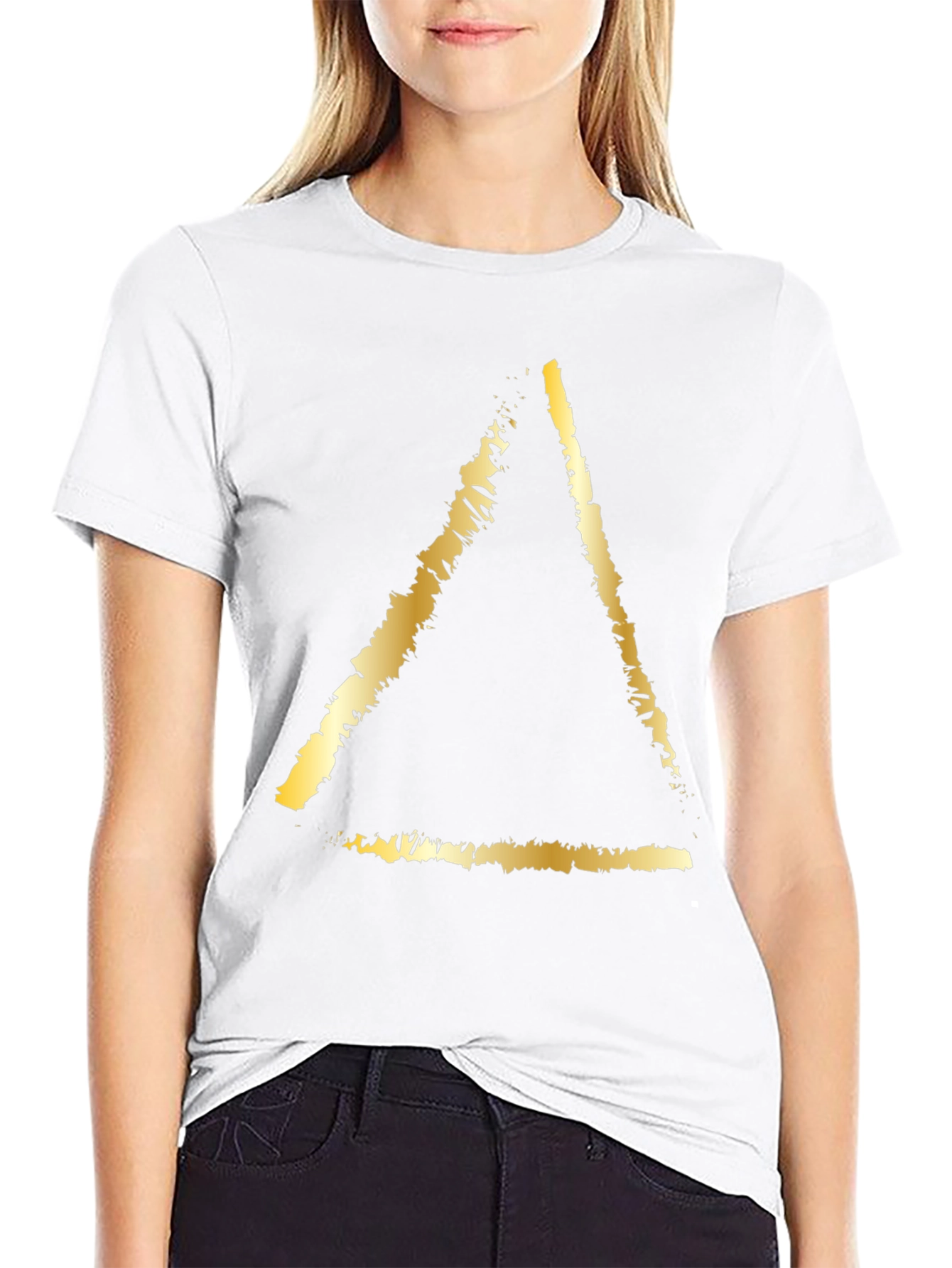 Golden Triangle Graphic Tee - Stylish Black T-Shirt