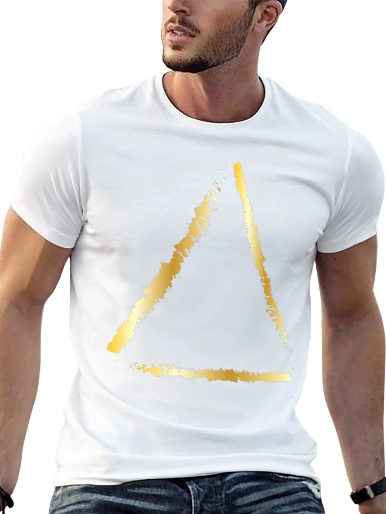 Golden Triangle Graphic Tee - Stylish Black T-Shirt