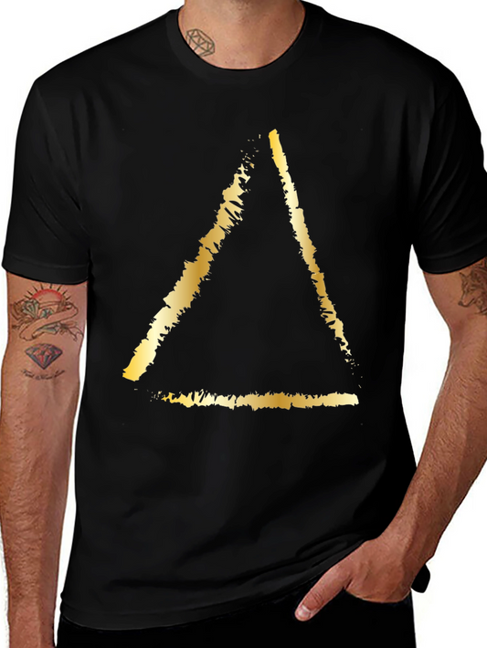 Golden Triangle Graphic Tee - Stylish Black T-Shirt