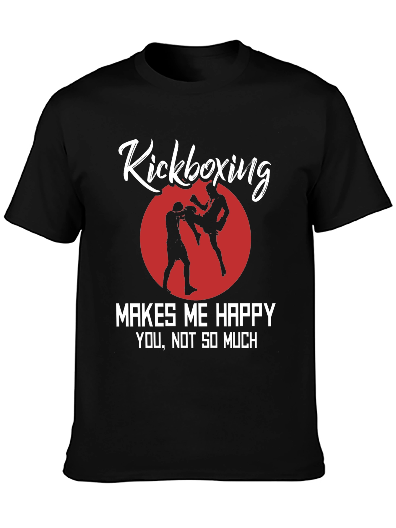 Kickboxing Makes Me Happy Black Graphic Tee