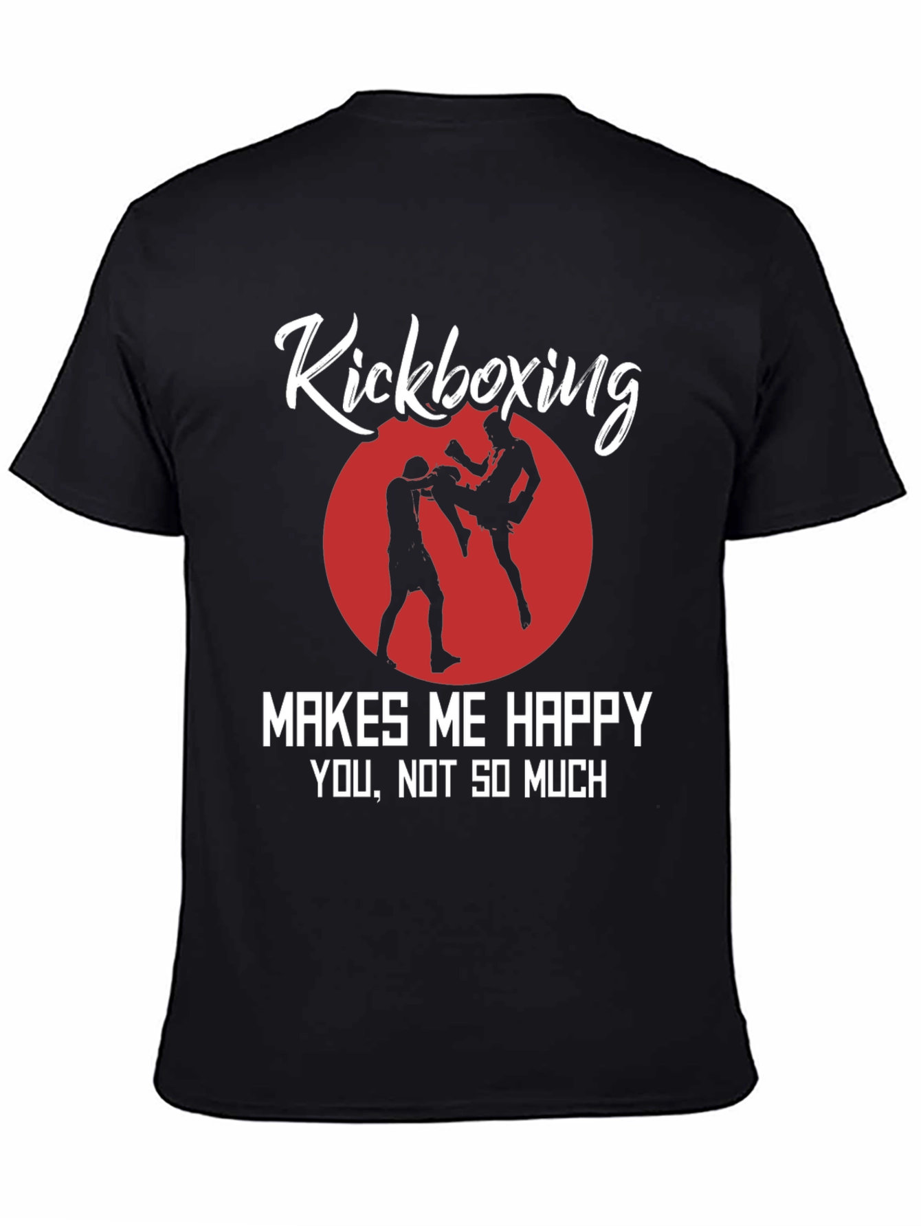 Kickboxing Makes Me Happy Black Graphic Tee