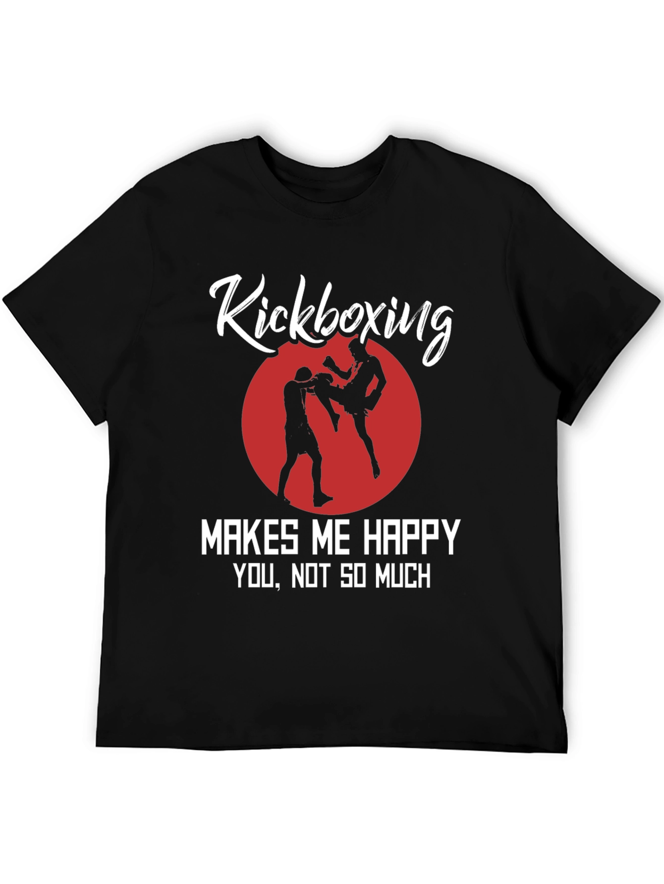 Kickboxing Makes Me Happy Black Graphic Tee