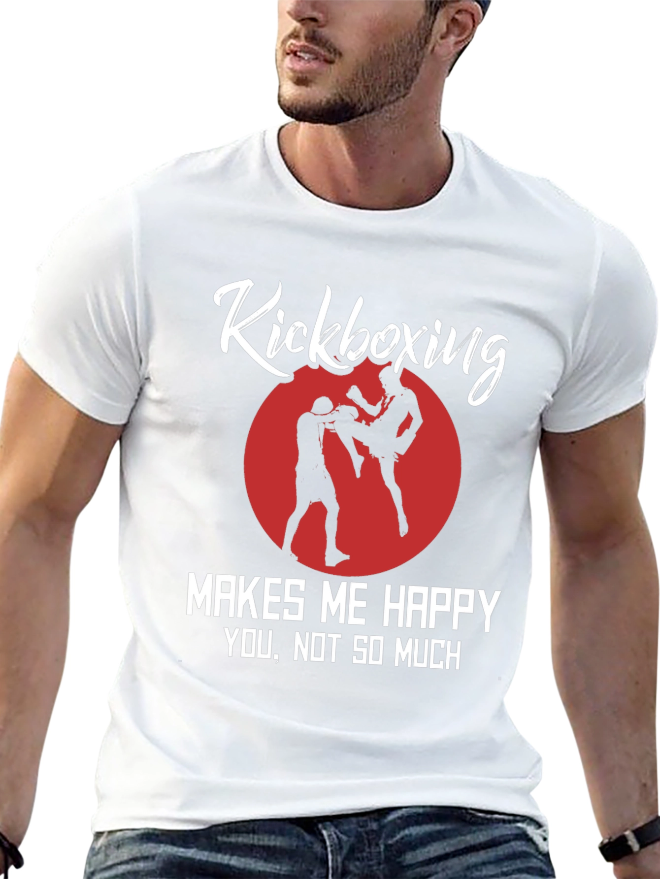 Kickboxing Makes Me Happy Black Graphic Tee