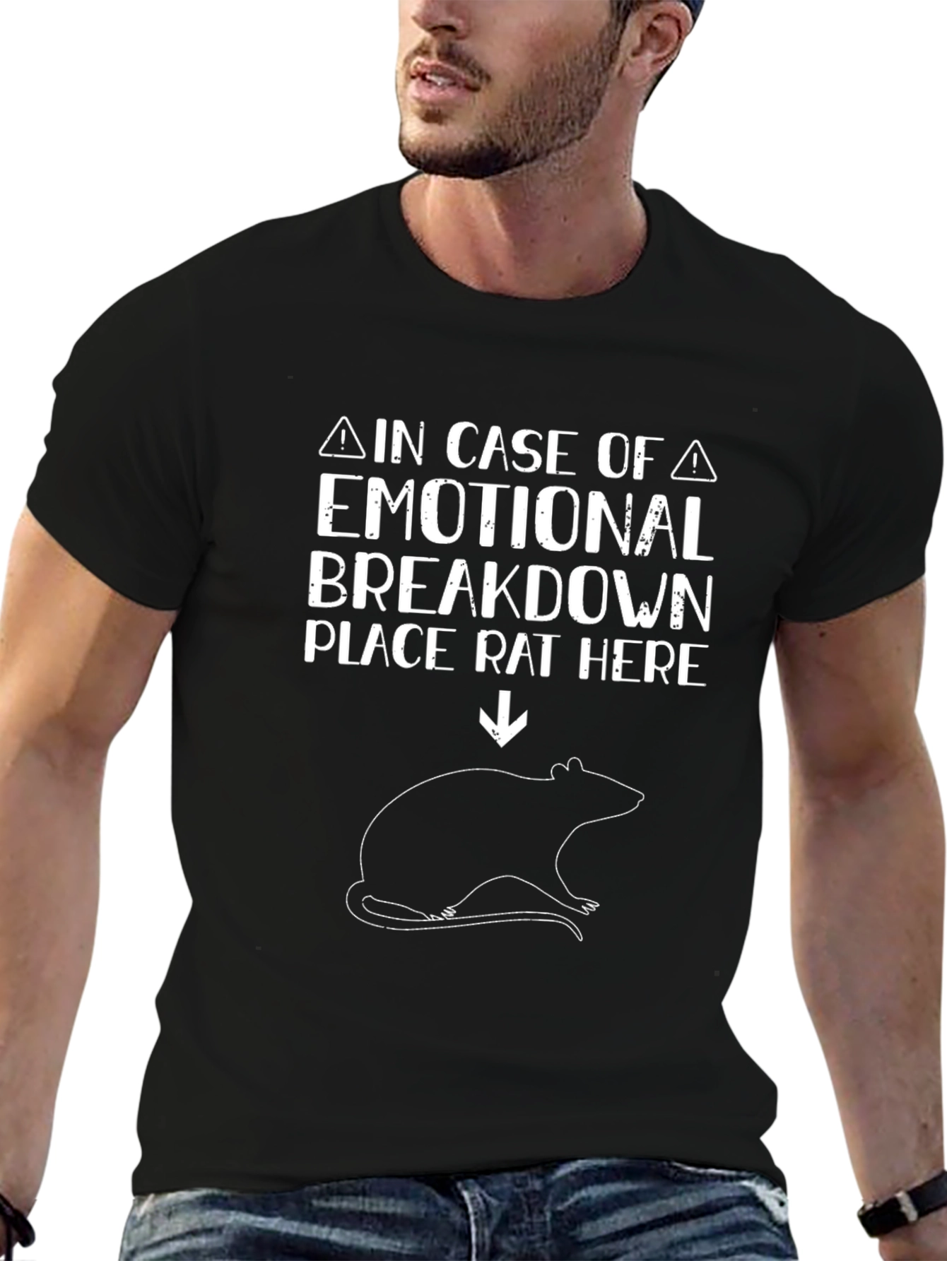 Emotional Support Rat T-Shirt Funny Graphic Tee