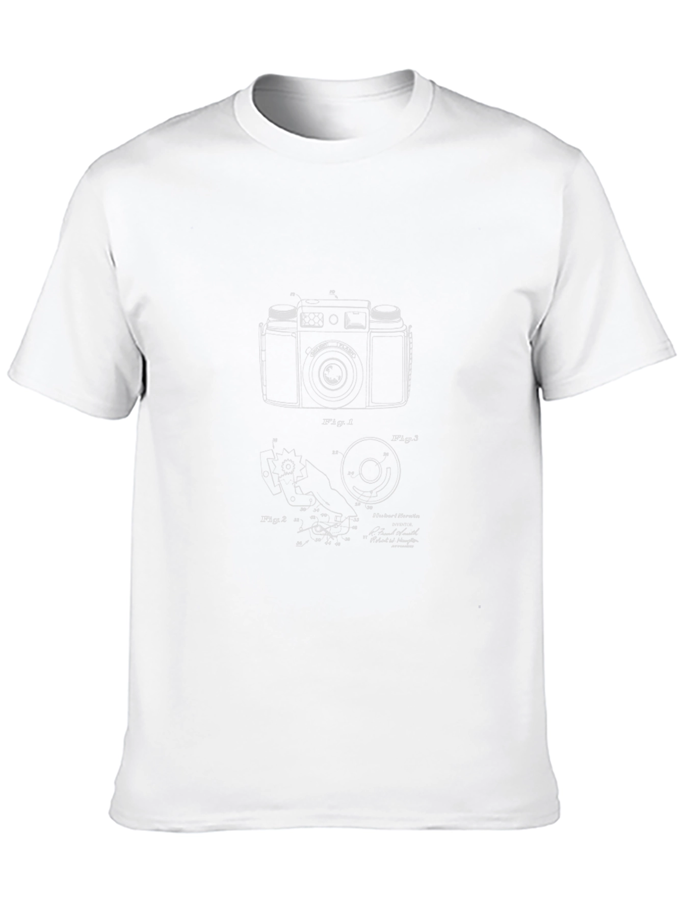 Retro Camera Blueprint Graphic T-Shirt