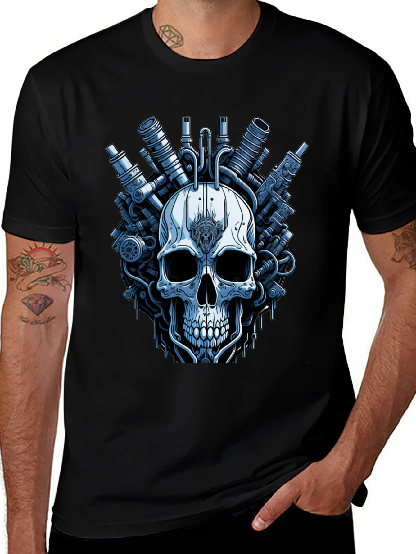 Steampunk Skull T-Shirt - Graphic Print