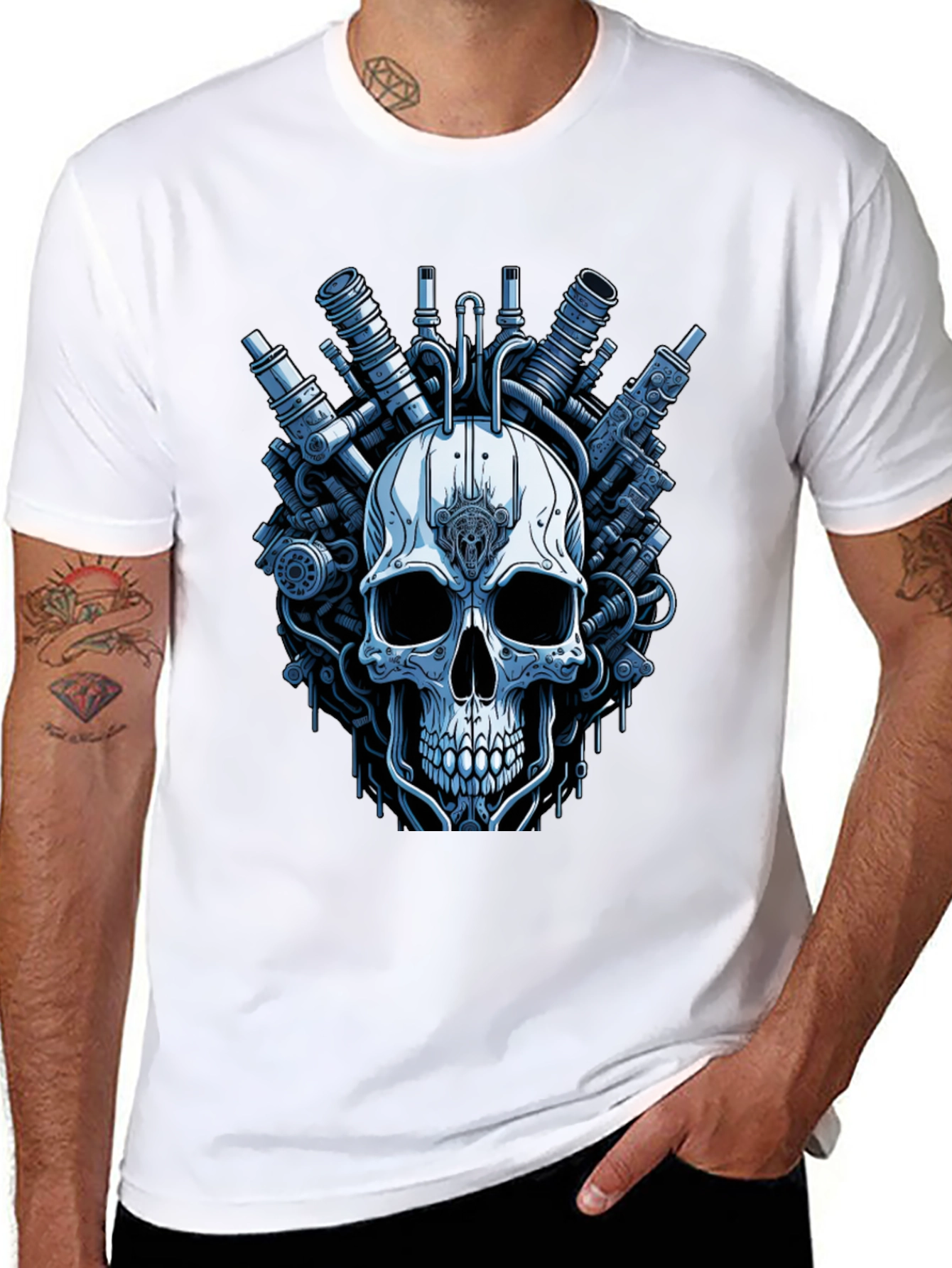Steampunk Skull T-Shirt - Graphic Print