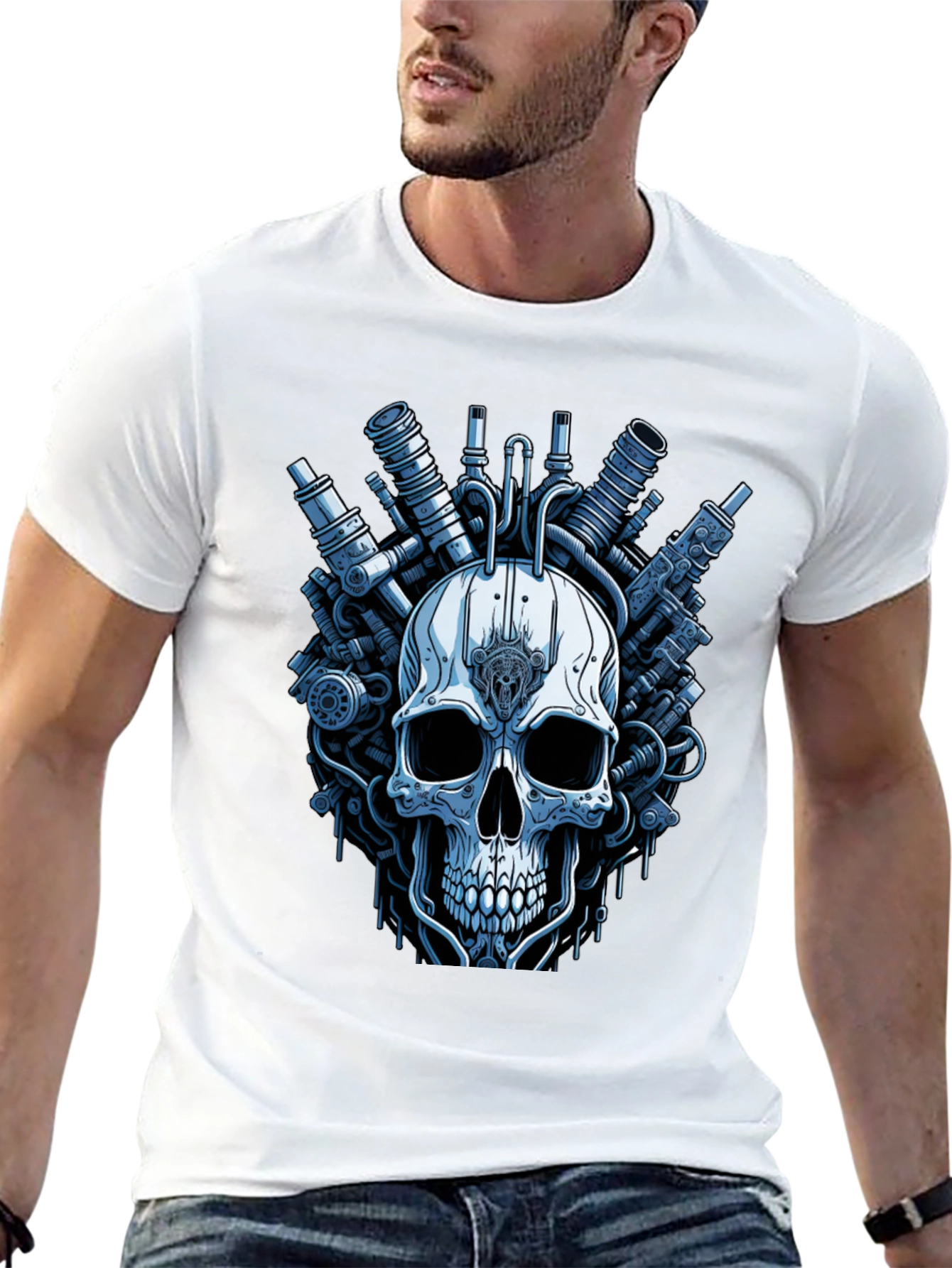 Steampunk Skull T-Shirt - Graphic Print