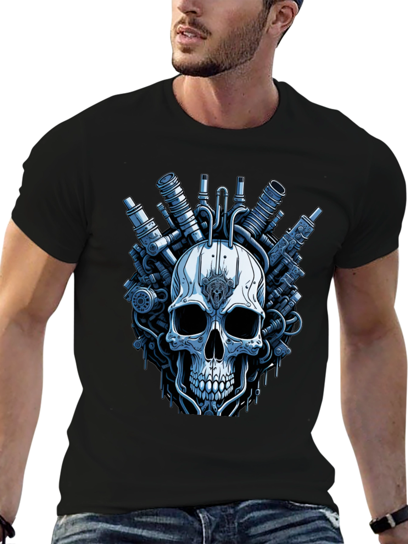 Steampunk Skull T-Shirt - Graphic Print