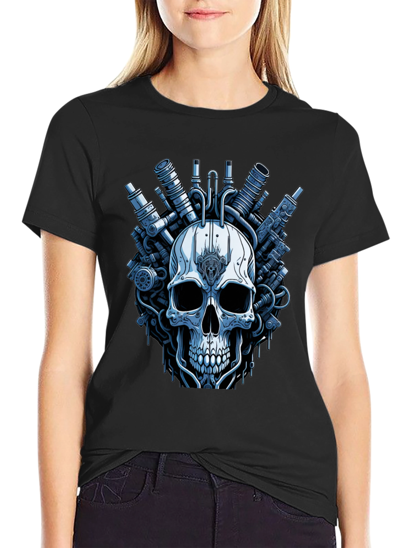 Steampunk Skull T-Shirt - Graphic Print