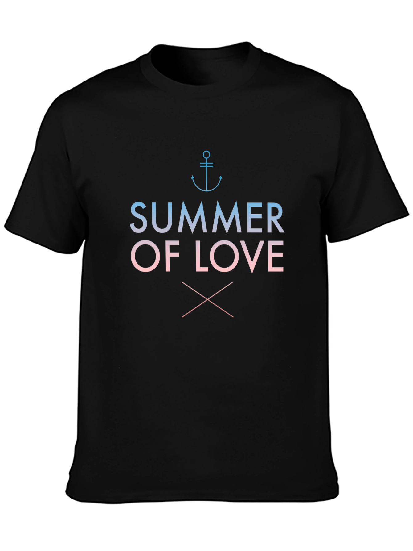 Summer of Love Graphic Tee - Black Cotton Blend