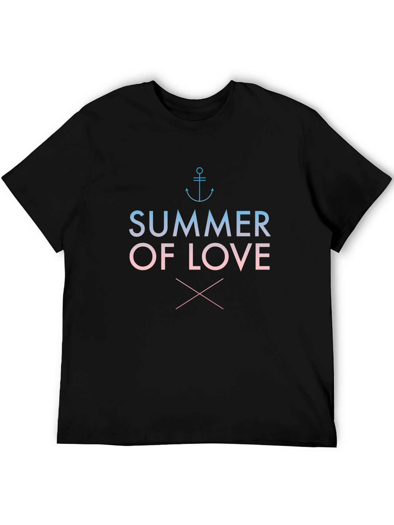 Summer of Love Graphic Tee - Black Cotton Blend
