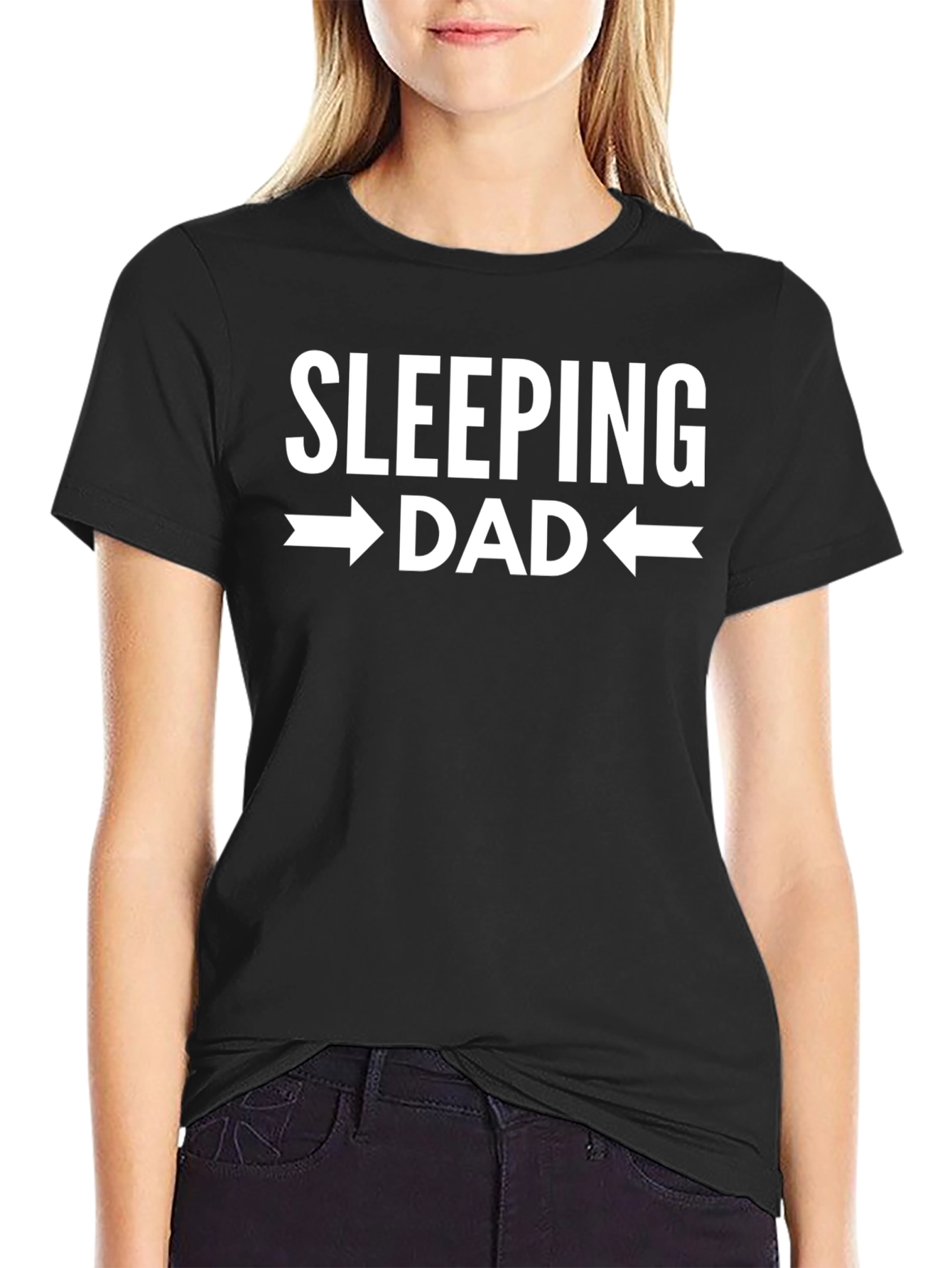 Sleeping Dad Graphic T-Shirt - Black