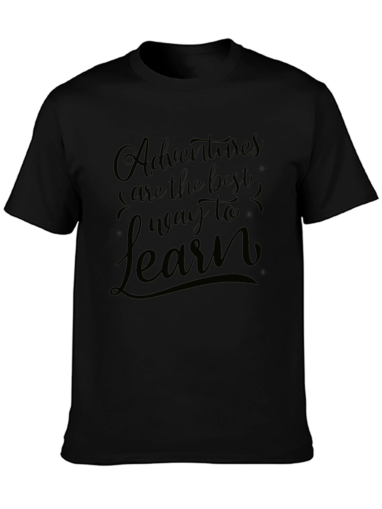 Adventure Awaits Black Graphic Tee Shirt