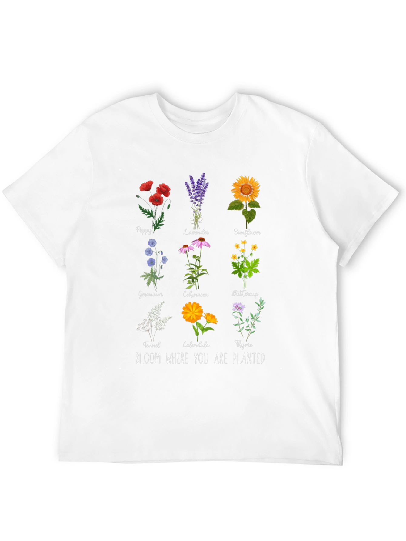 Floral T-Shirt - Bloom Where You Are Planted
