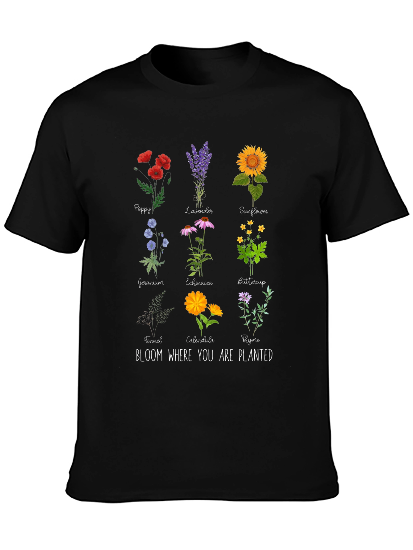 Floral T-Shirt - Bloom Where You Are Planted