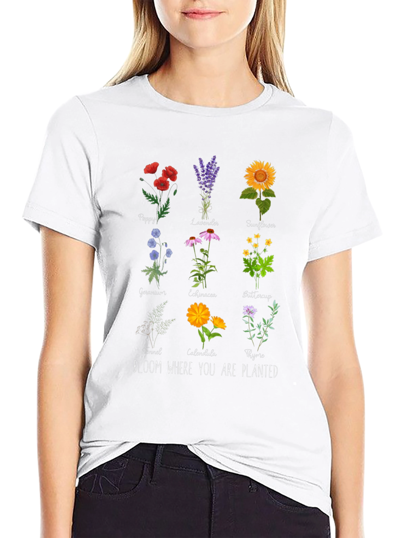 Floral T-Shirt - Bloom Where You Are Planted