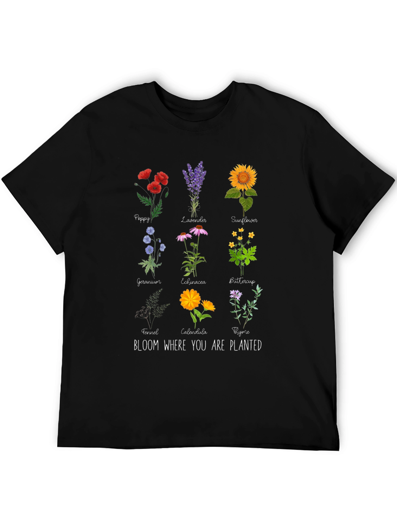 Floral T-Shirt - Bloom Where You Are Planted