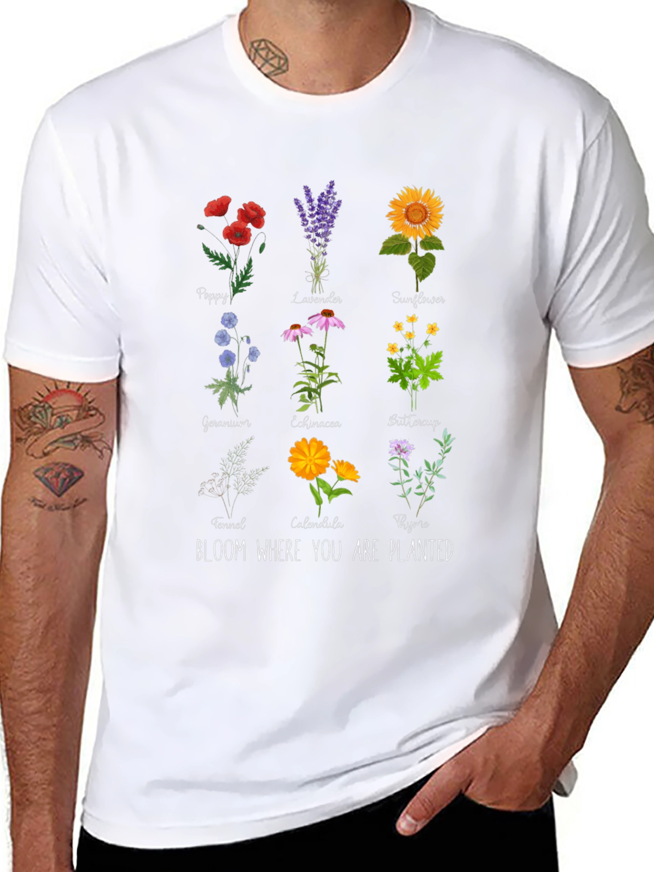Floral T-Shirt - Bloom Where You Are Planted