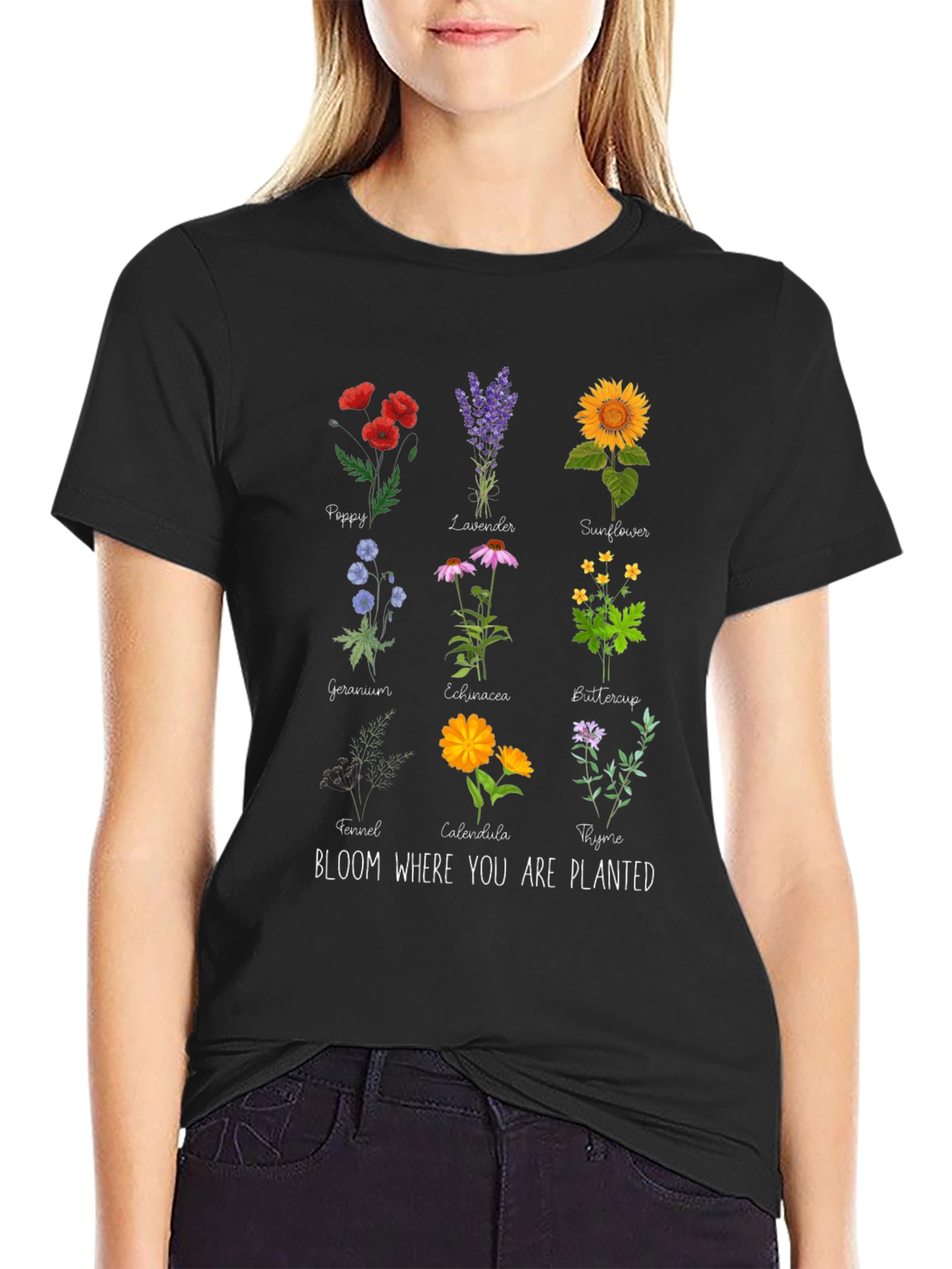 Floral T-Shirt - Bloom Where You Are Planted