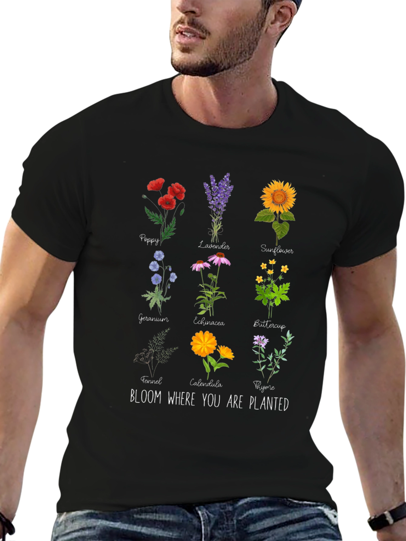 Floral T-Shirt - Bloom Where You Are Planted
