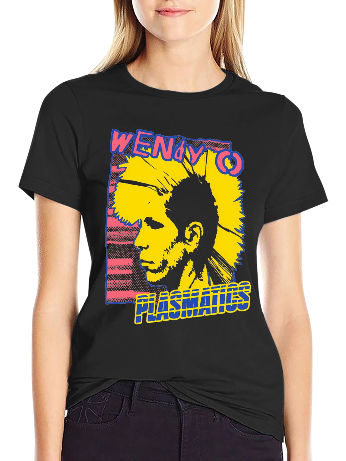 Plastics Punk Band Graphic Tee - Black