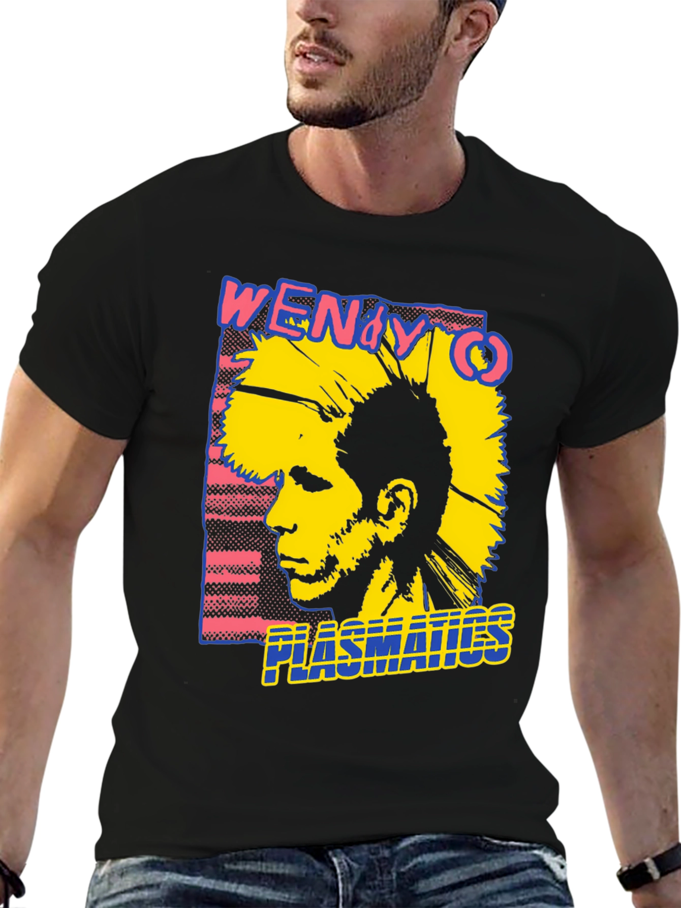 Plastics Punk Band Graphic Tee - Black