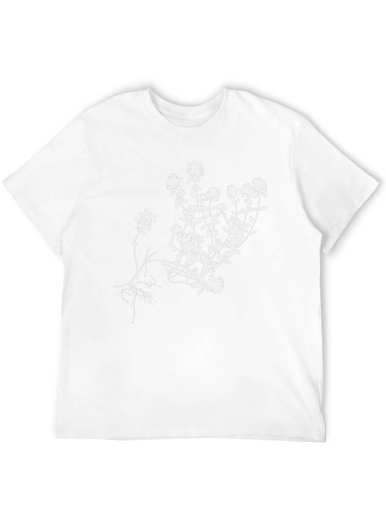 Botanical Print Tee - Stylish Mens Black T-Shirt