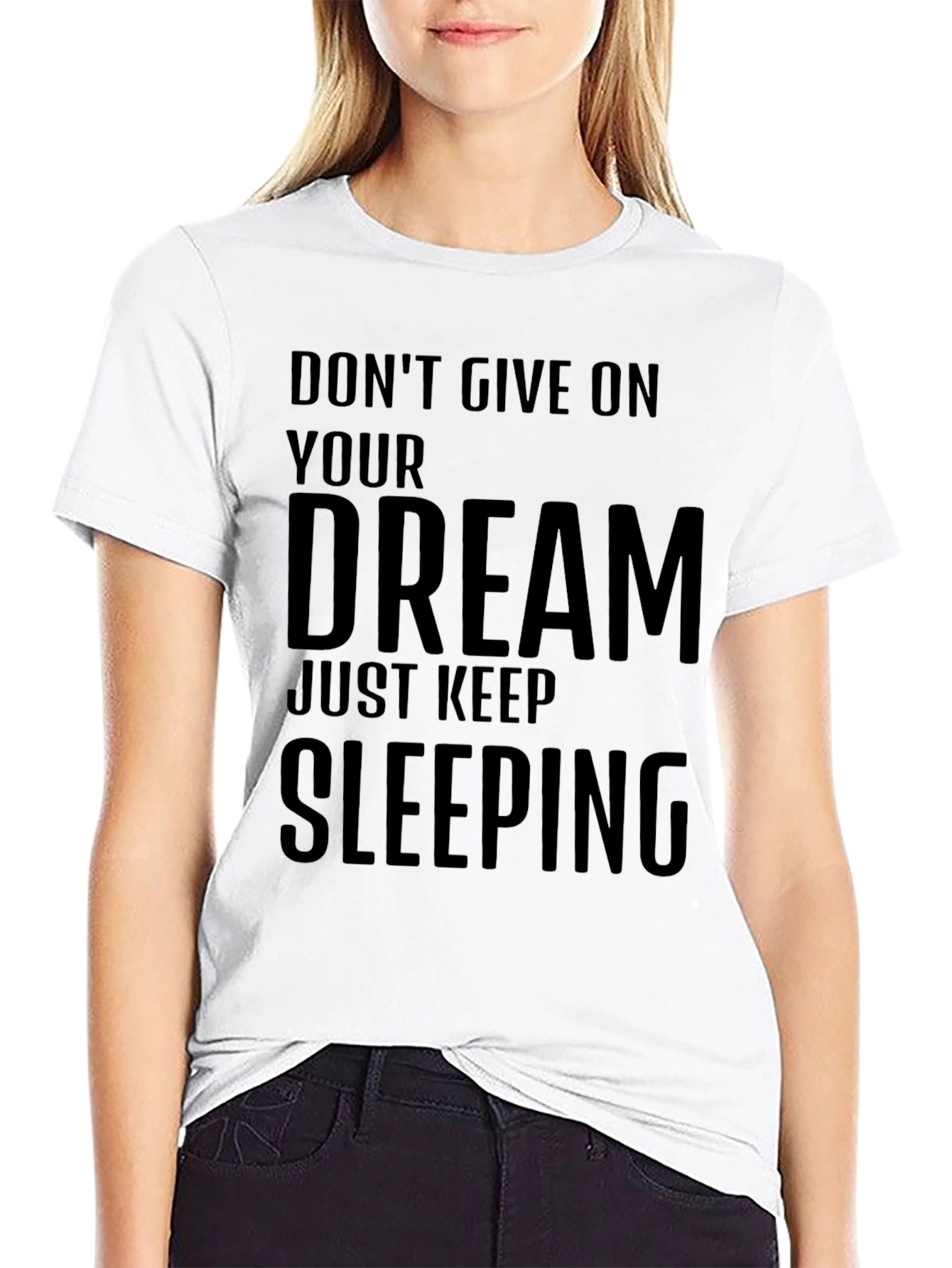 Funny Sleepy Dreamer Black T-Shirt