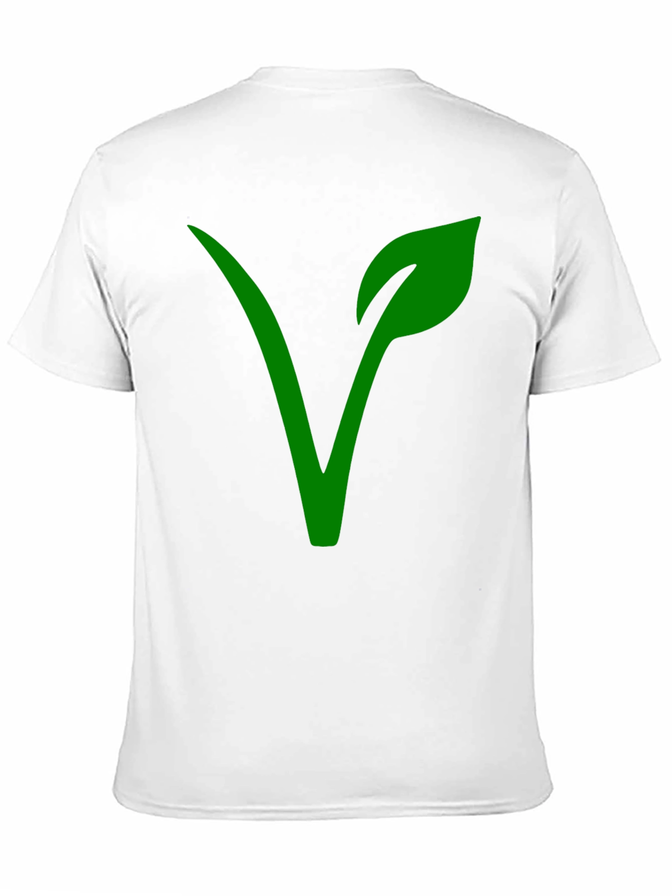 Vegan Symbol T-Shirt - Green Leaf Design