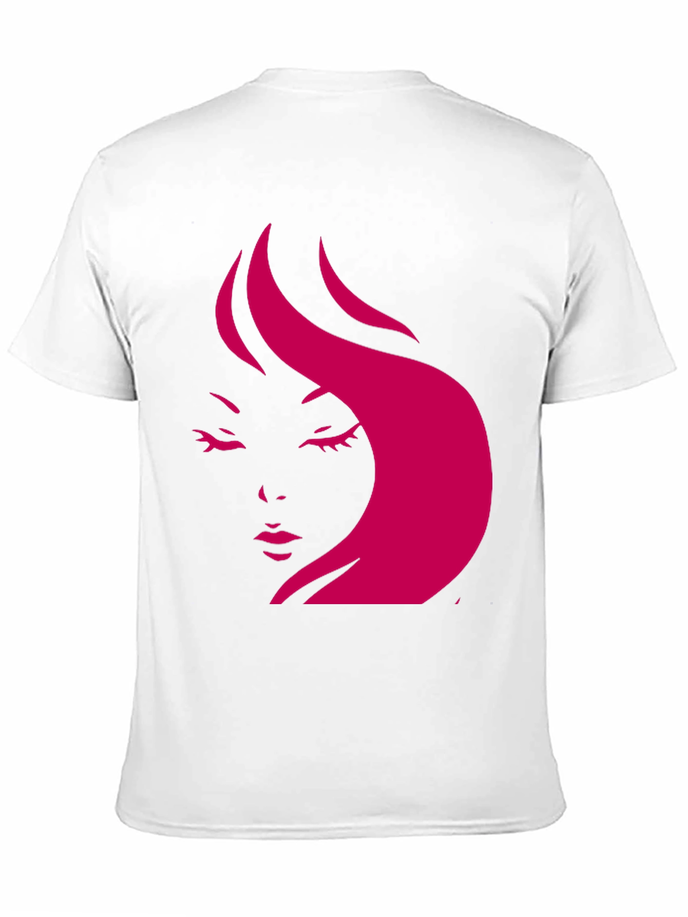Stylish Black T-Shirt with Pink Woman Face Design