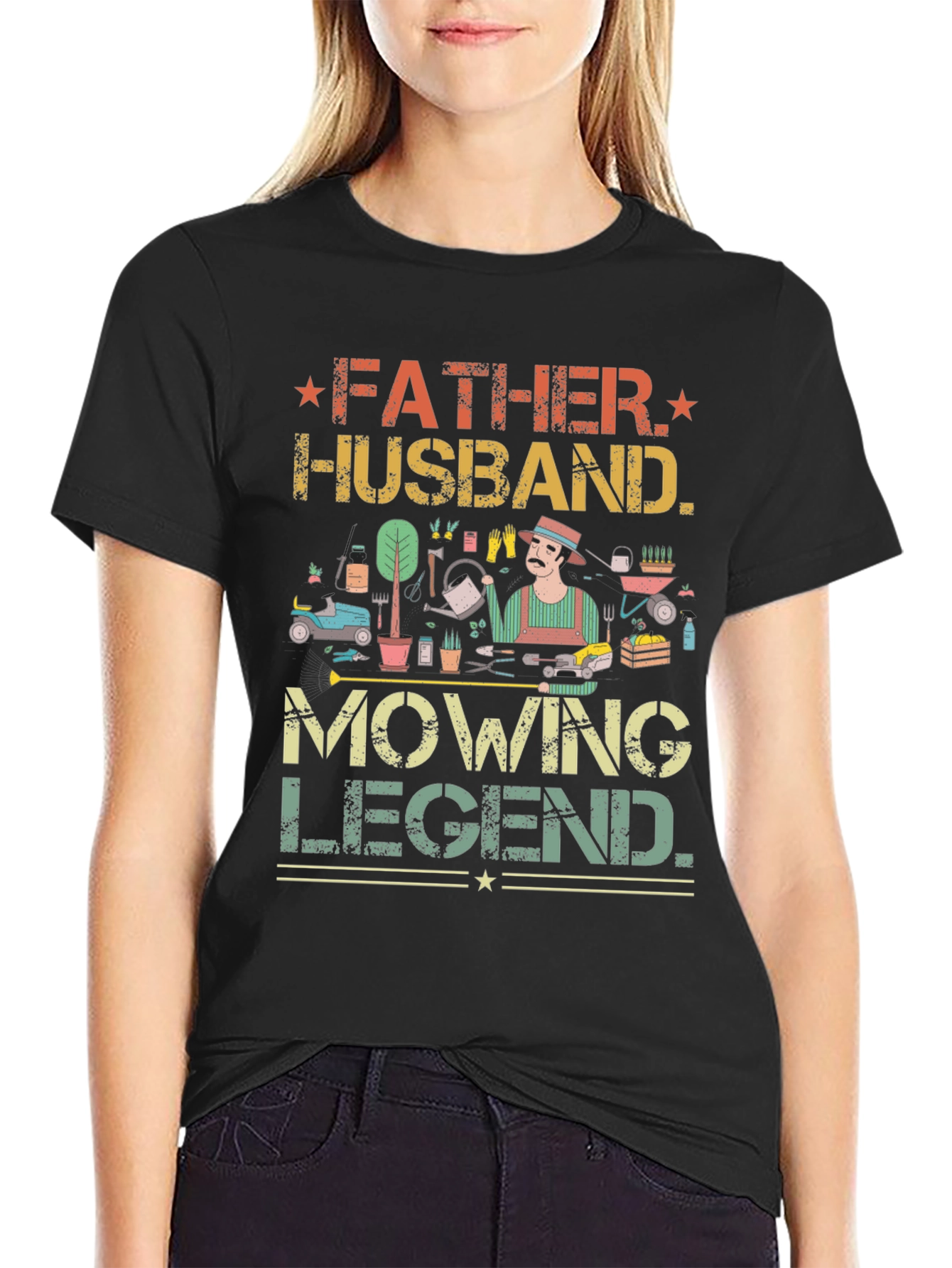 Father Husband Mowing Legend T-Shirt