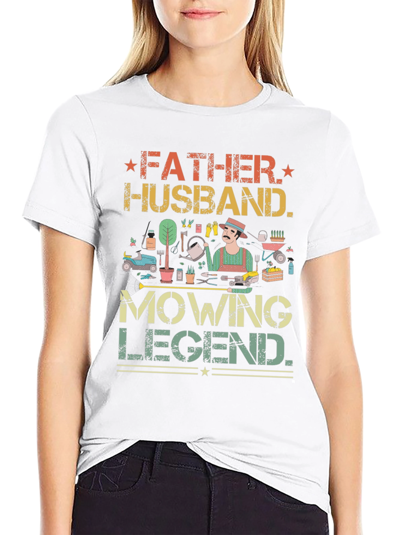 Father Husband Mowing Legend T-Shirt