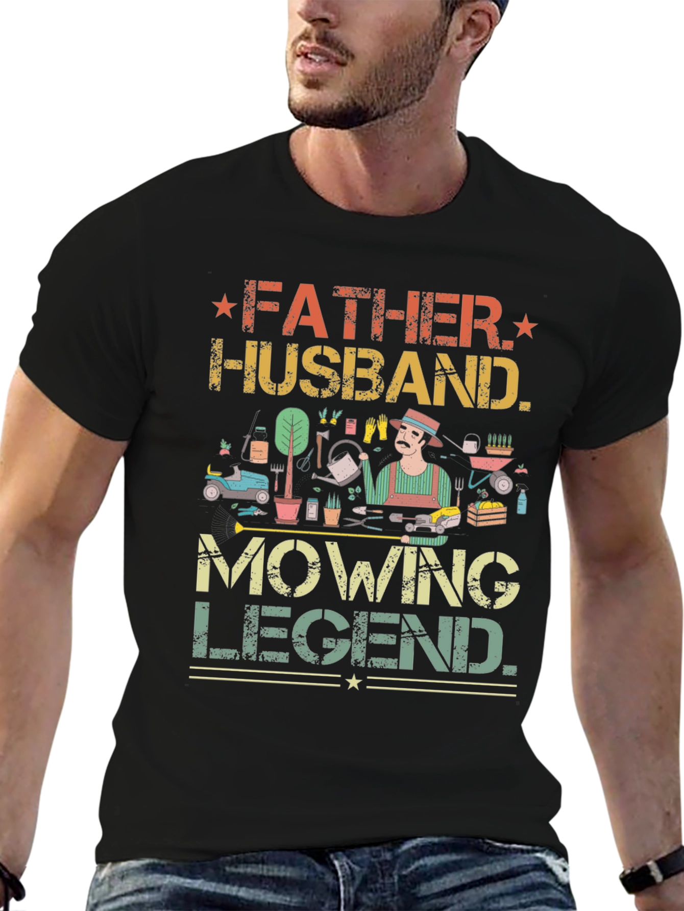 Father Husband Mowing Legend T-Shirt