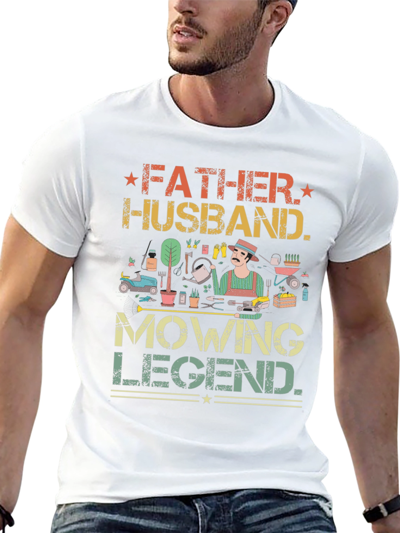 Father Husband Mowing Legend T-Shirt