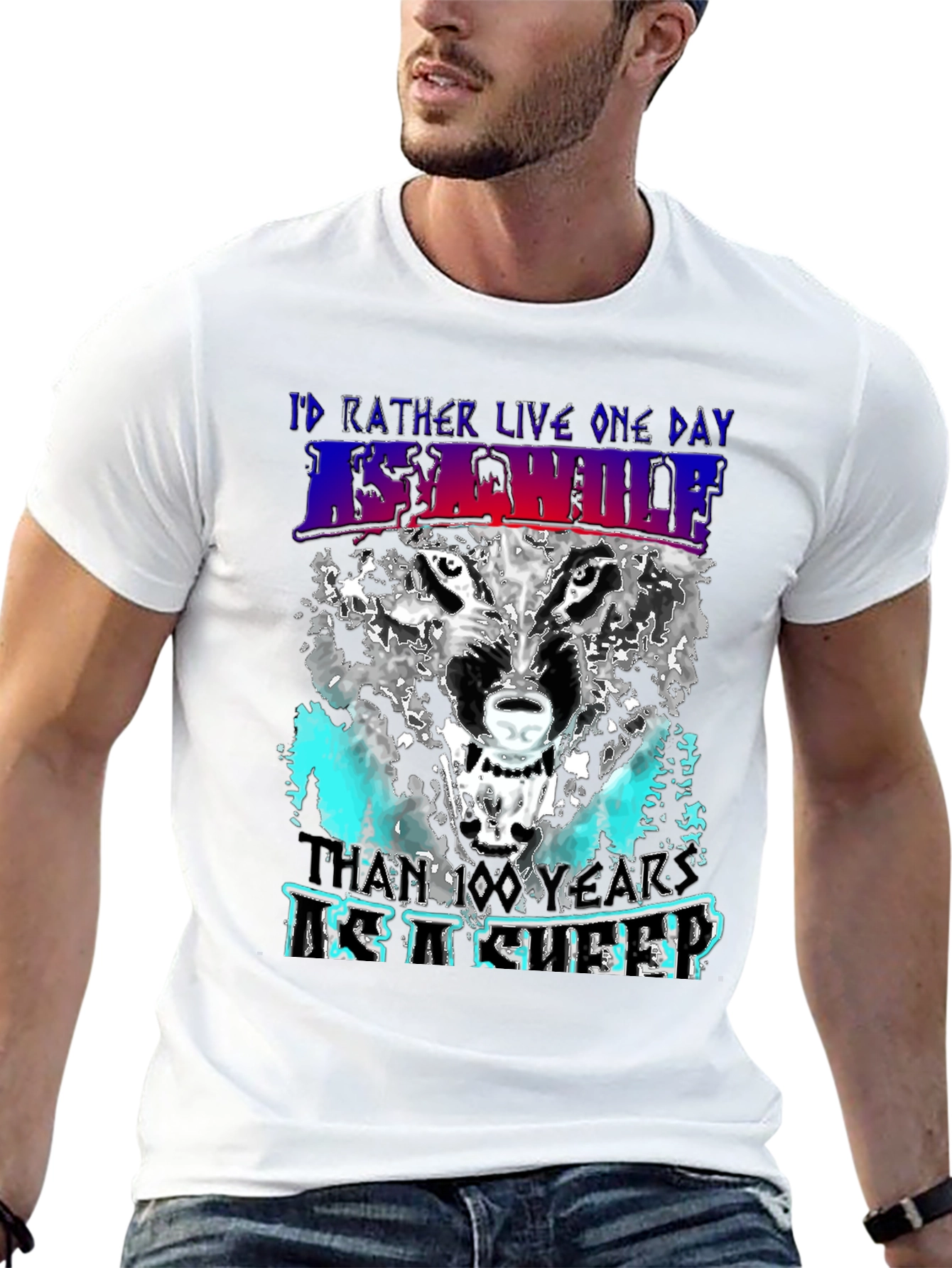 Id Rather Live One Day As A Wolf T-Shirt