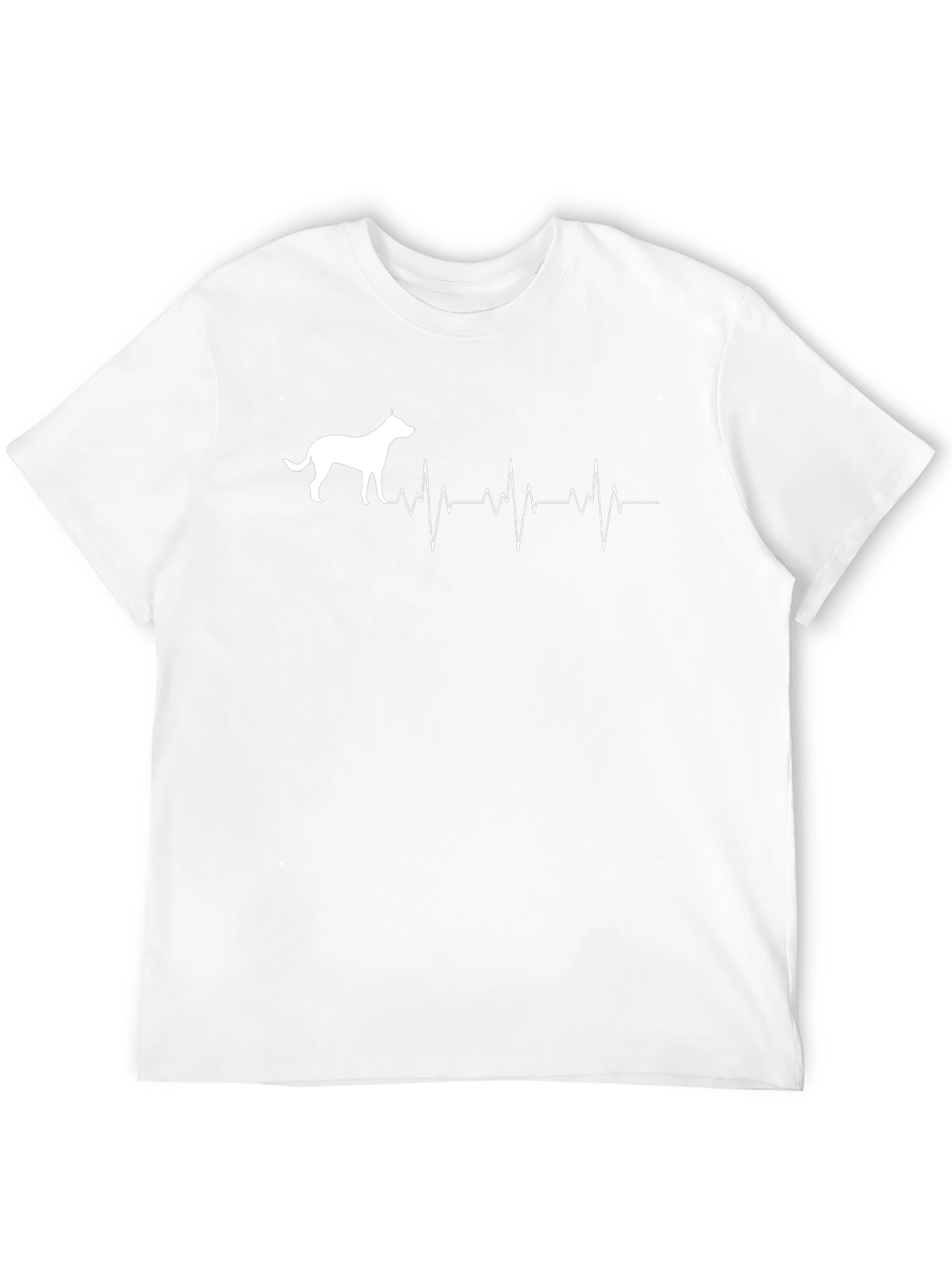 Dog Heartbeat Graphic Tee - Casual Black T-Shirt