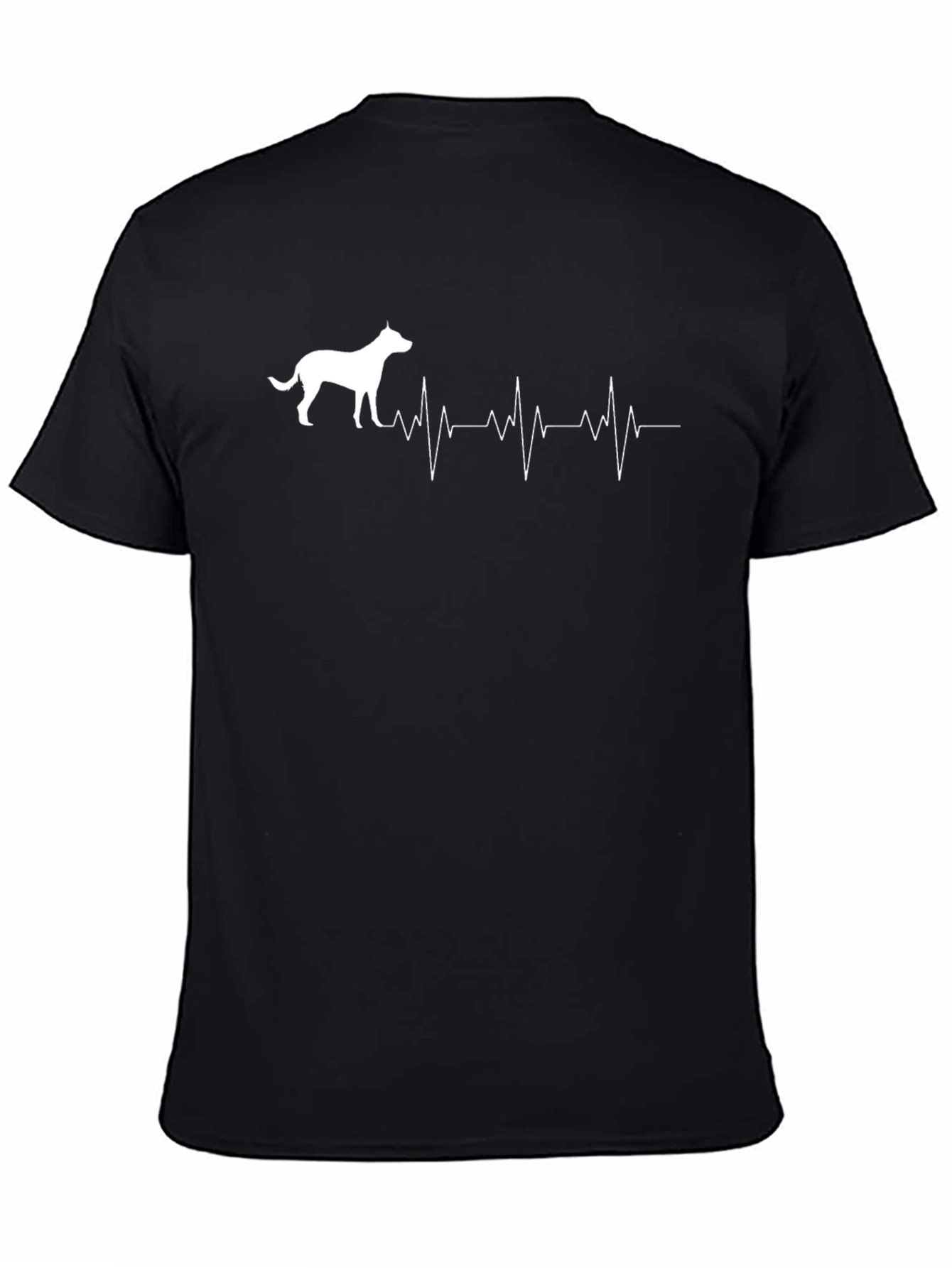 Dog Heartbeat Graphic Tee - Casual Black T-Shirt
