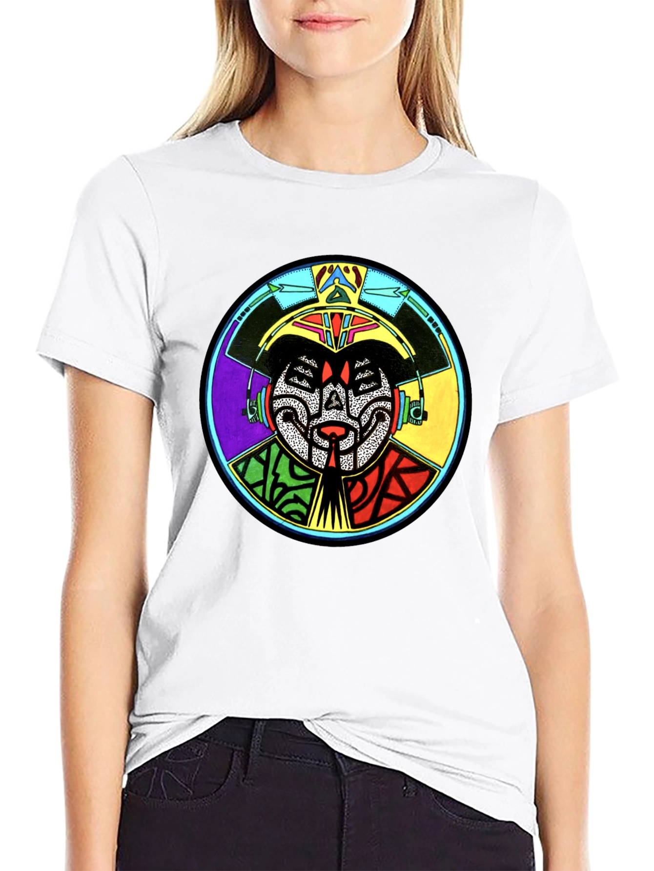 Abstract Graphic Print Crewneck T-Shirt