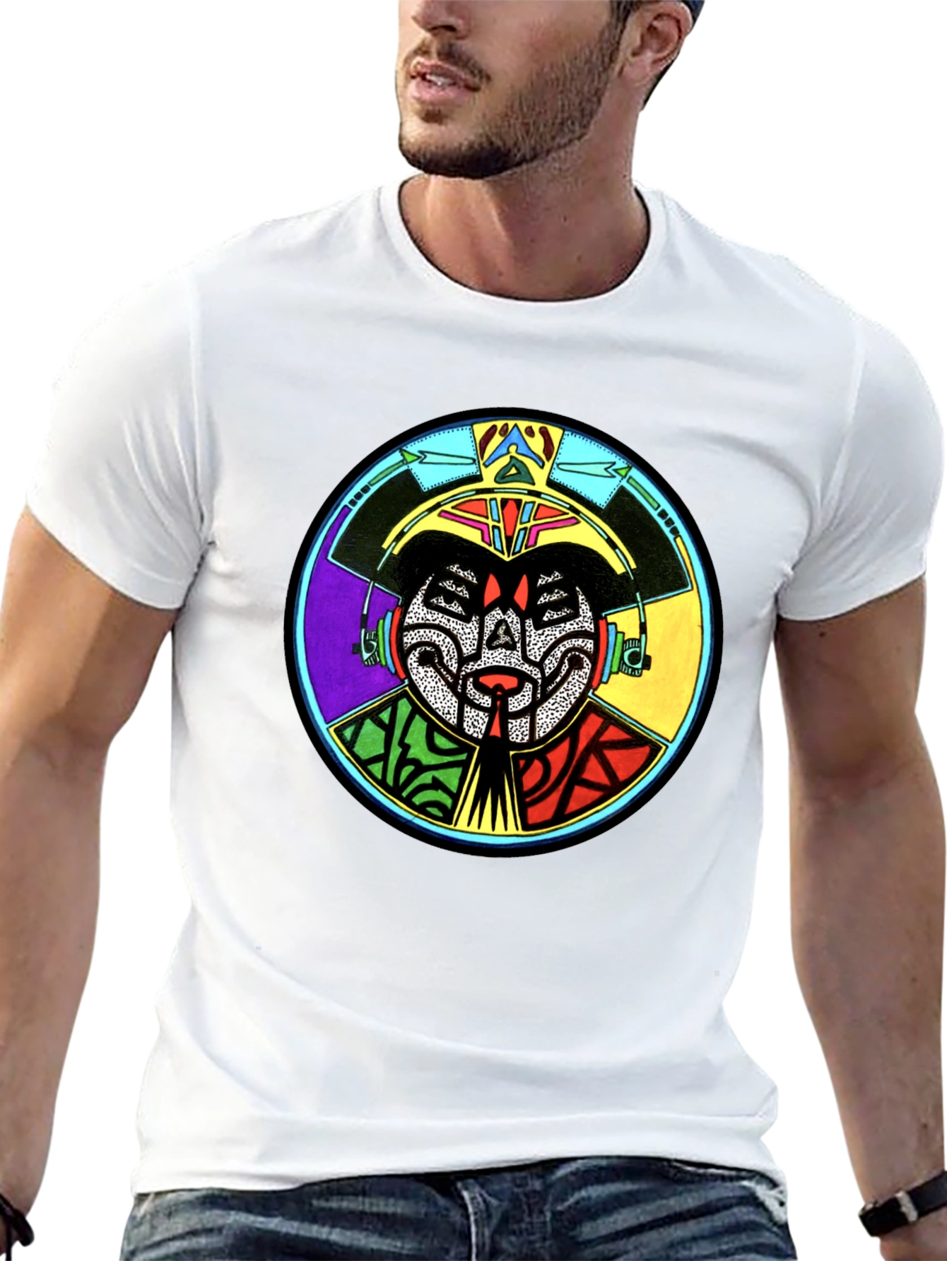 Abstract Graphic Print Crewneck T-Shirt