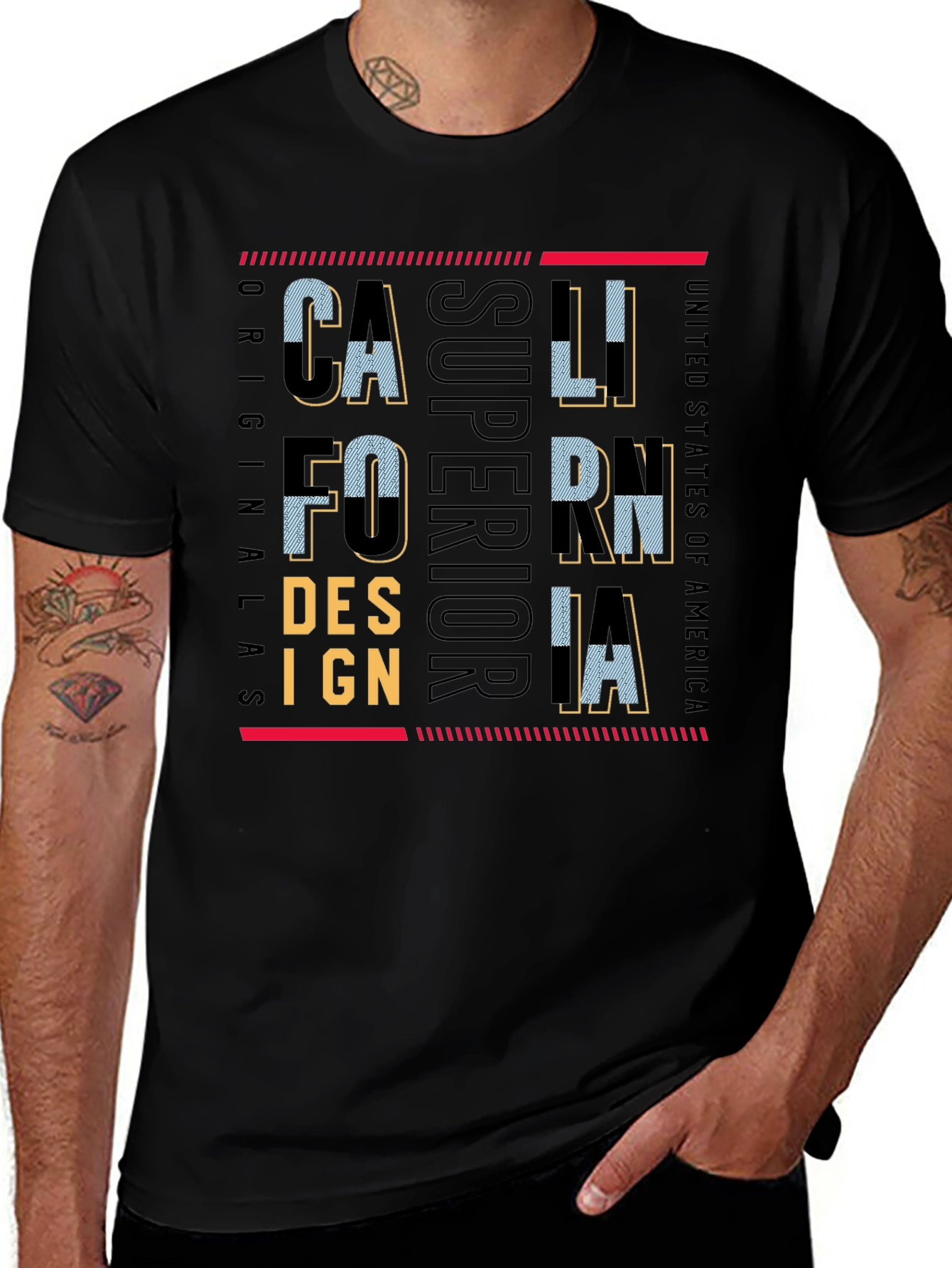 California Superior Design Black T-Shirt
